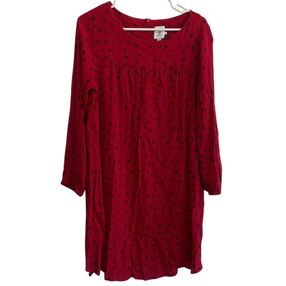 The Nines By Hatch Long Sleeve Crepe Maternity Dress Red Floral Print Size XL - Picture 3 of 7